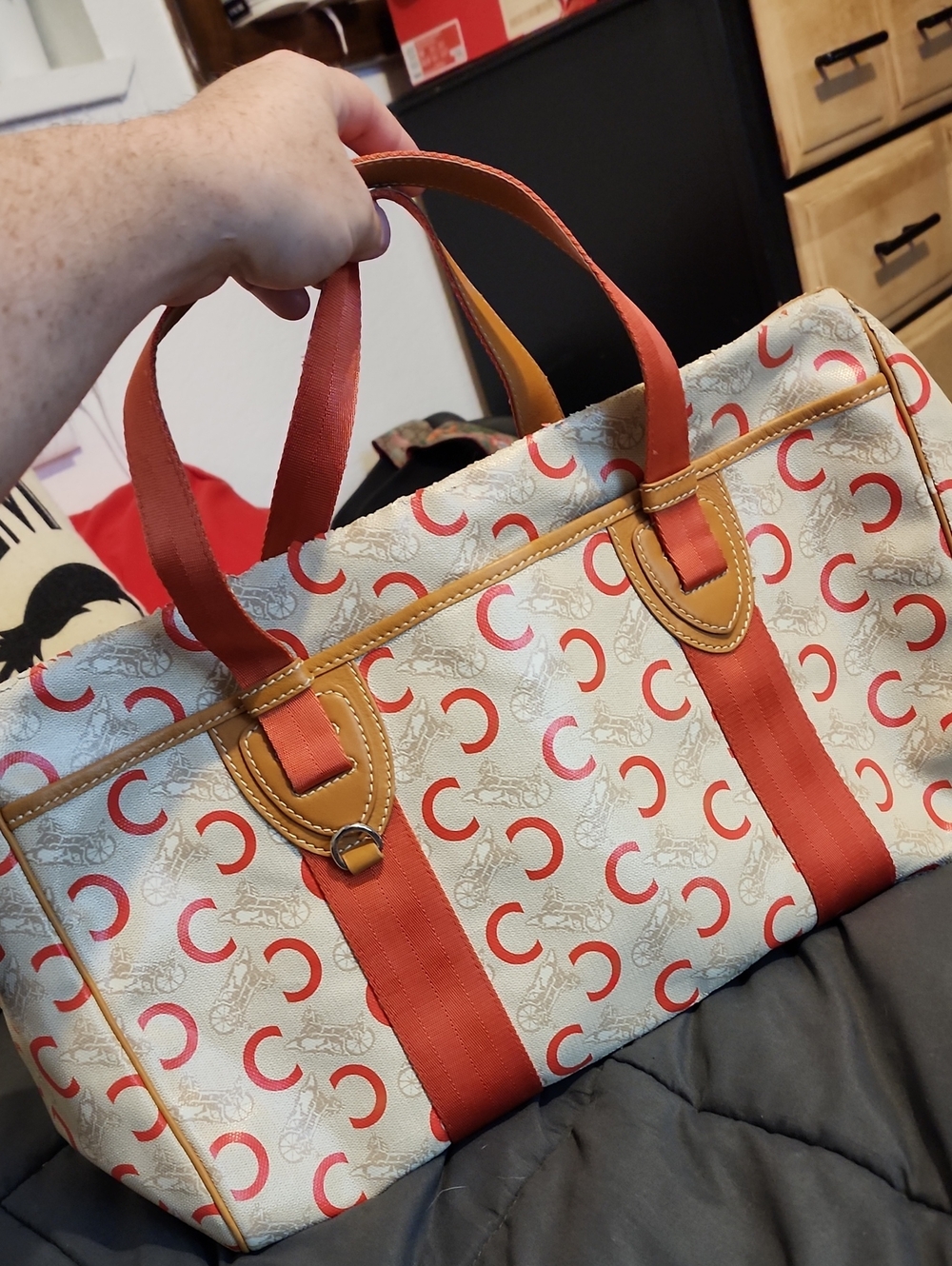 Authentic CELINE Paris Cream Canvas Travel Duffel Bag - New With Tags! - Picture 6 of 12